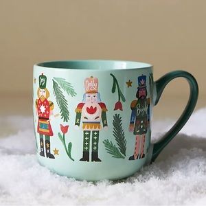 2 Total Christmas Nutcracker Mugs Anthropologie Brand New